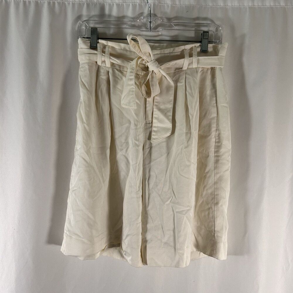 Banana Republic Trouser Shorts Women's 2 White Belted 4" Inseam Lyocell